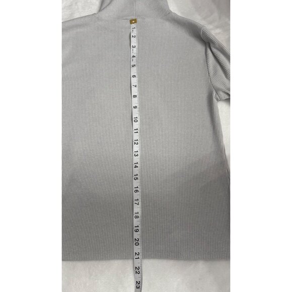 Old Navy Normcore Gray Ribbed Turtleneck Long Sleeve Stretch Top Womens Size M - Picture 10 of 10